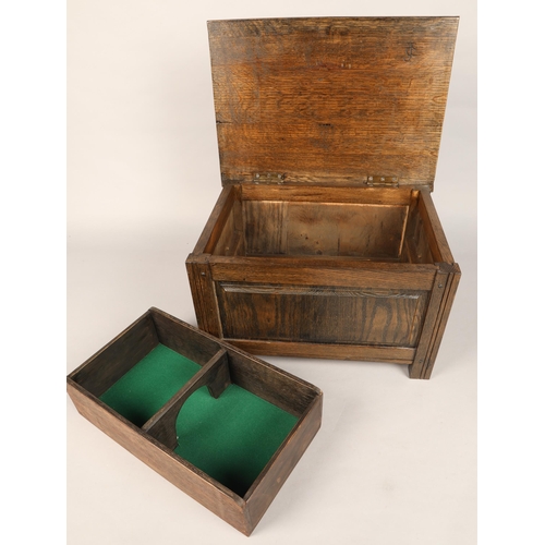 542 - Hand made sewing box with brass handles , 46 x 28 x 35 cm