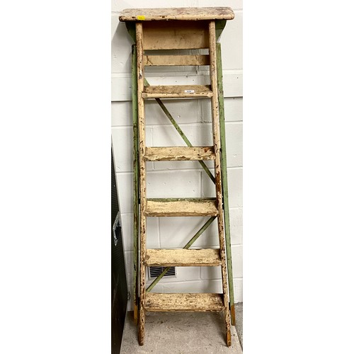 629 - Vintage well used ladders