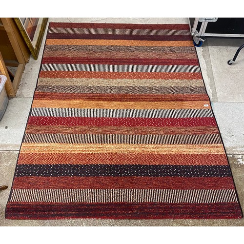 626 - Rectangular contemporary striped wool rug