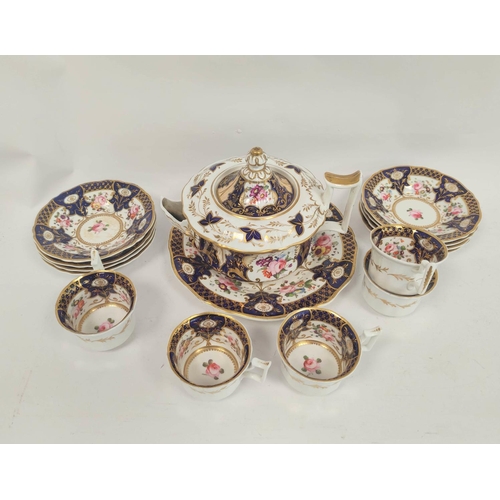 277 - Ridgeway china part porcelain tea set comprising a teapot, a biscuit plate, eight saucers and five c... 