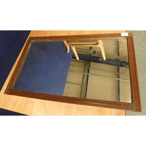 443 - Oak framed wall mirror.