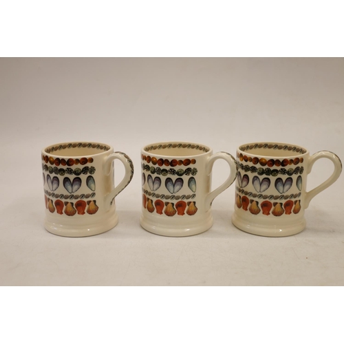 5 - Emma Bridgewater three shellfish pattern mugs.