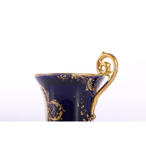 50E - Vienna style cabinet cup and saucer with blue mark to base and two similar (3).