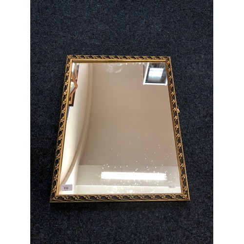 558 - Rectangular gilt framed wall mirror, 64 x 49cm.