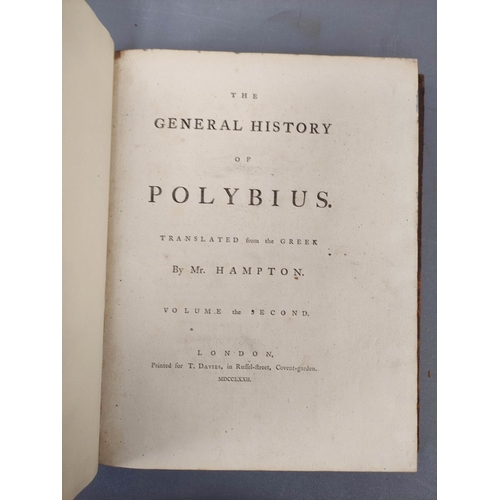 43 - HAMPTON MR (Trans).  The General History of Polybius in Five Books. 2 vols. Quarto. Reback... 