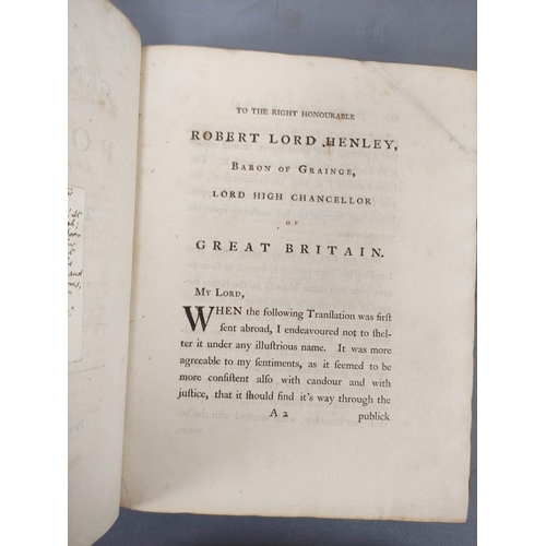 43 - HAMPTON MR (Trans).  The General History of Polybius in Five Books. 2 vols. Quarto. Reback... 