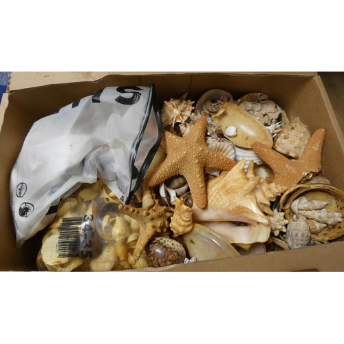 108 - Large box of vintage sea shells.