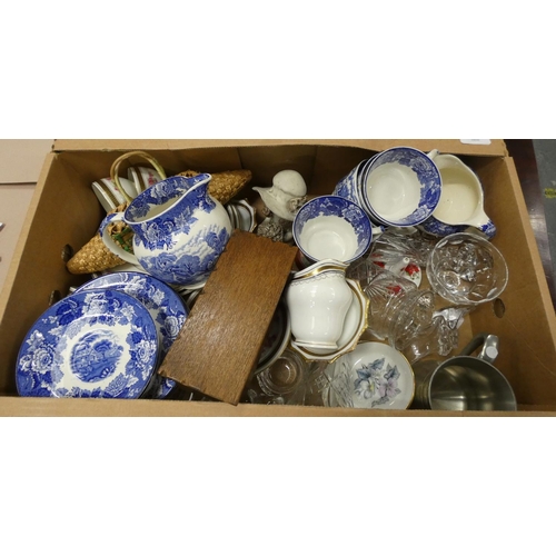 452 - Household and decorative items including tea ware, treen box etc.