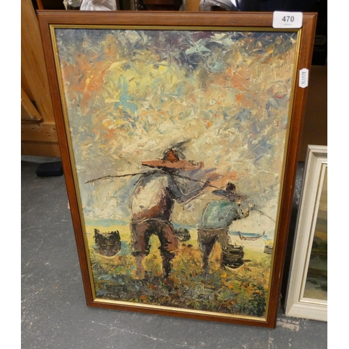 470 - Two vintage oil paintings to include landscape.