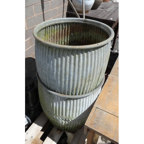 479 - Two galvanised dolly tubs.