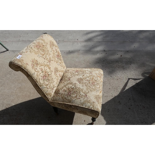 504 - Antique tapestry pattern nursing chair.