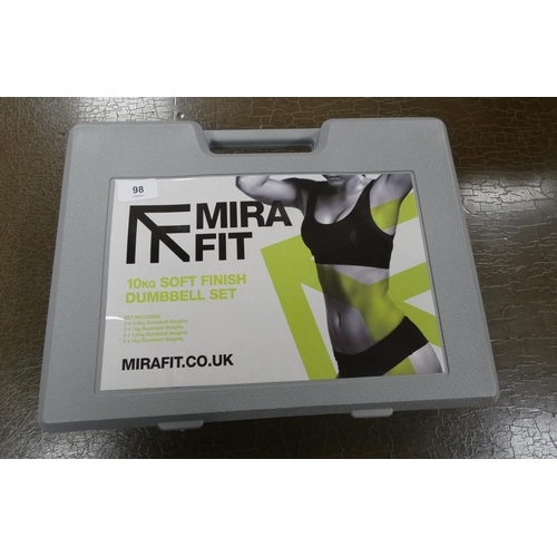 98 - Box of mira fit dumb bells.