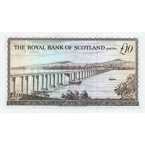 504 - THE ROYAL BANK OF SCOTLAND LIMITED ten pound &pound;10 banknote 19th March 1969, A/1 322340, Burke a... 