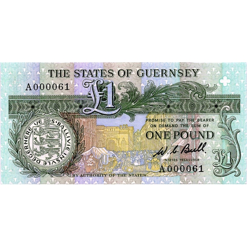 THE STATES OF GUERNSEY ten pound £10 banknote (1980), low serial number ...