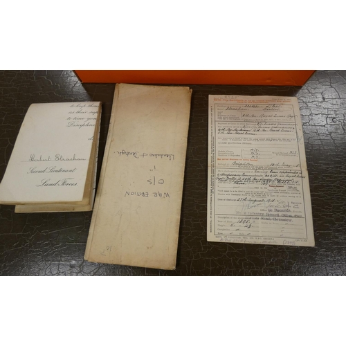 106 - Small box of WWI ephemera.