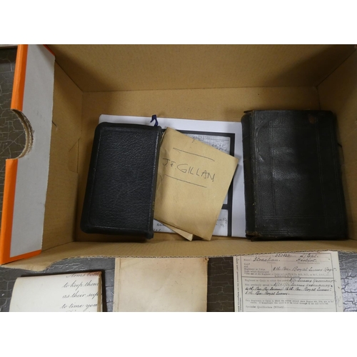 106 - Small box of WWI ephemera.