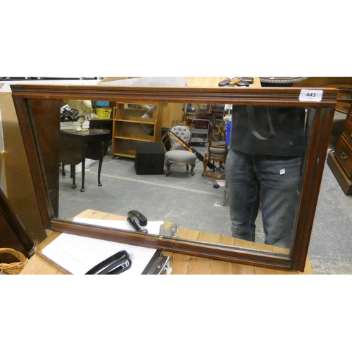 443 - Oak framed wall mirror.