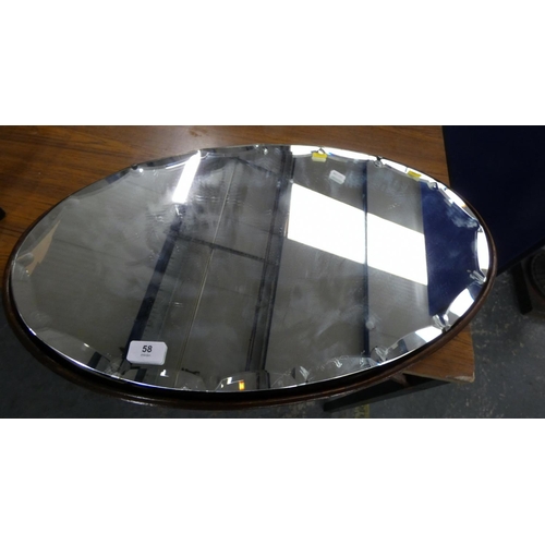 58 - Oval Art Deco wall mirror.