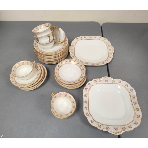 9 - Aynsley floral decorated part tea set. Pattern No.3122.