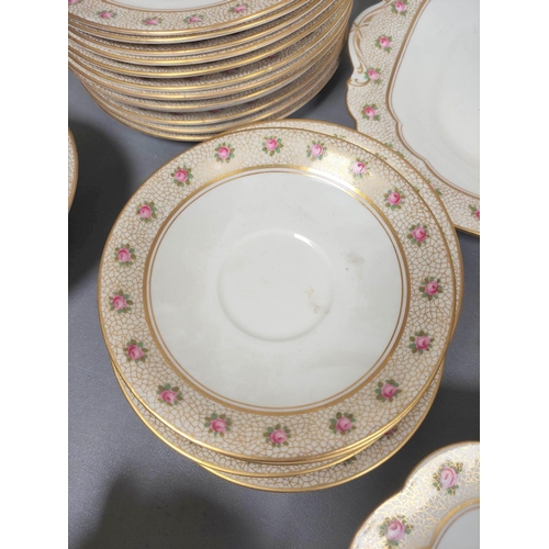 9 - Aynsley floral decorated part tea set. Pattern No.3122.