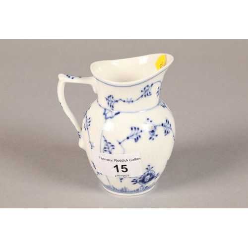 15 - Royal Copenhagen blue and white jug, 10 cm high