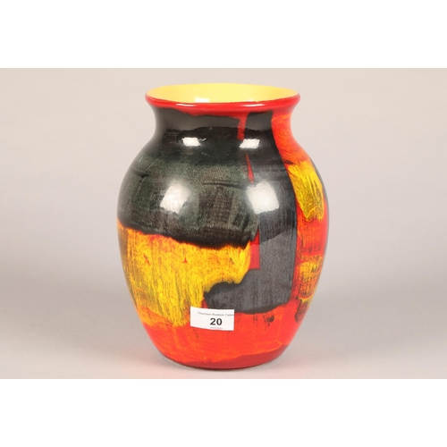 20 - Poole Pottery Anita Harris red ground vase, 25 cm high