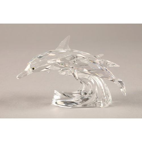 28 - Two pairs of Swarovski Dolphins and whale with boxes (3)