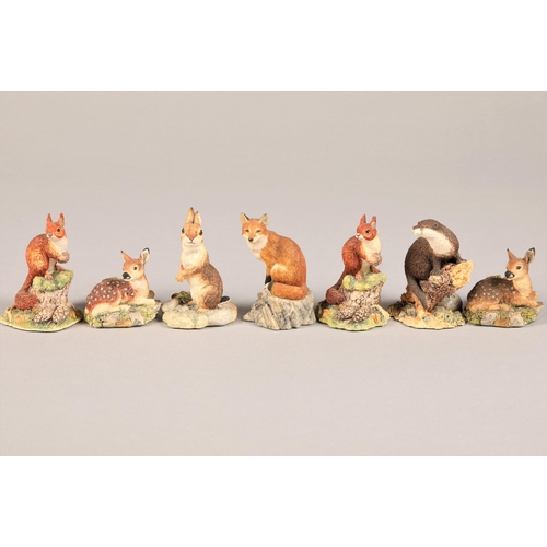 36 - Twelve Border Fine Arts woodland creatures figurines (12)