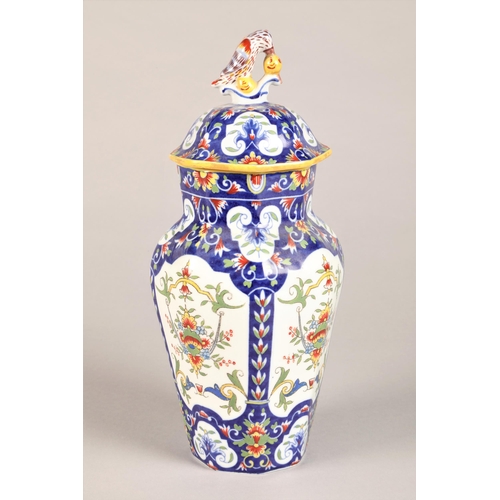 6 - Oriental style vase and cover, marks to base, 31cm