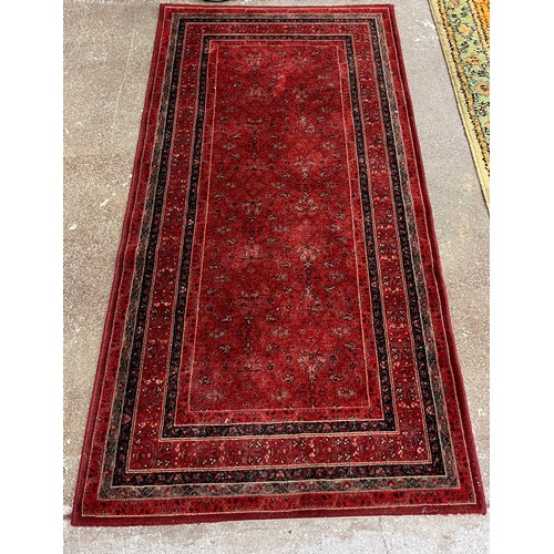 Red patterned rug