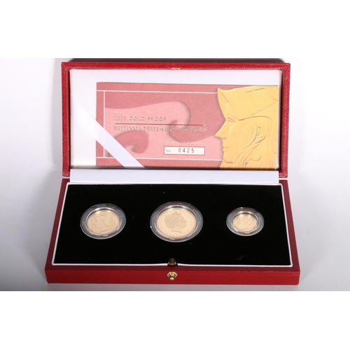 608 - The Royal Mint UNITED KINGDOM Queen Elizabeth II (1952-2022) gold proof Britannia three-coin collect... 