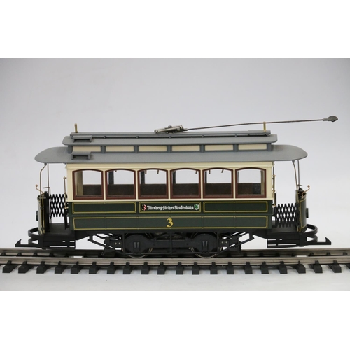 11 - Bachmann Big Haulers G gauge model railways, 39-103 motorised tram car #240 Dusseldorfer Straaenbahn... 