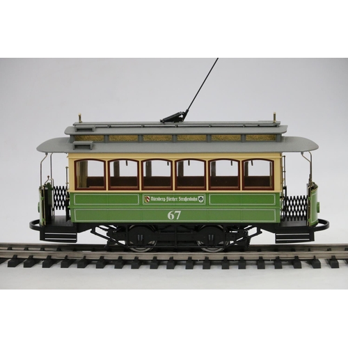 4 - Bachmann Liliput G gauge model railways, L193500 motorised tram car #67 Nurnberg-further Strakenbahn... 