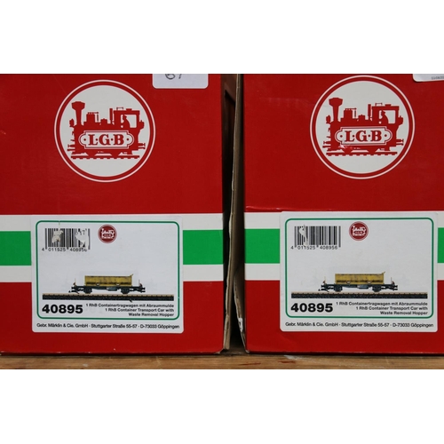 67 - LGB Lehmann Gross Bahn 'The Big Train' (Gebr Marklin of Germany), G gauge model railways 2x 40895 Co... 