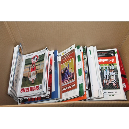 367 - Five boxes of football programmes to include Aberdeen, Hibs, Hearts, etc.