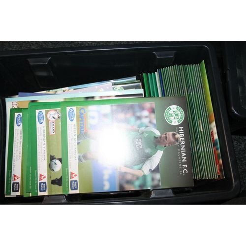 367 - Five boxes of football programmes to include Aberdeen, Hibs, Hearts, etc.