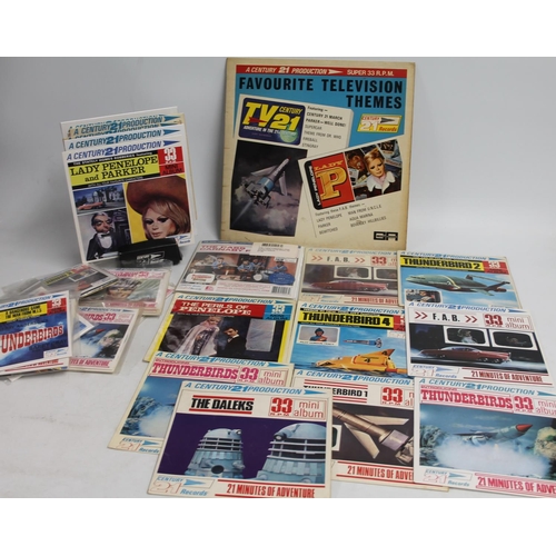 371 - Mini album single sets to include The Daleks, Thunderbird 1, Tv 21 themes, all on Century 21 product... 