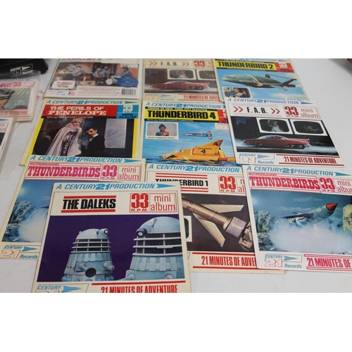371 - Mini album single sets to include The Daleks, Thunderbird 1, Tv 21 themes, all on Century 21 product... 