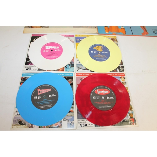 372 - Limited edition coloured singles of Thunderbirds, Captain Scarlet, Joe 90, Space 1999, Supercar Song... 