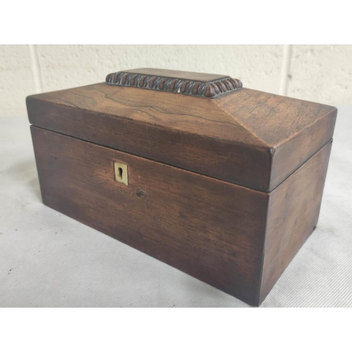 36 - 19th century mahogany tea caddy, a sculpture of two dogs, a table lamp, tray etc.