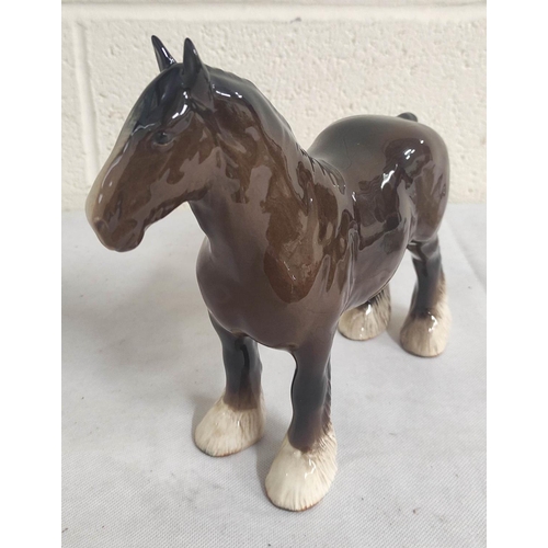 43 - Continental Polar Bear figure and a Beswick Shire Horse.