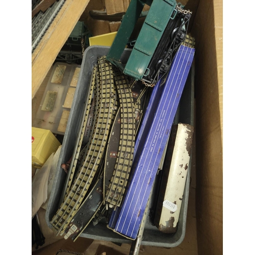 83 - Two boxes of model railway buildings and components to include signal box etc. (2)