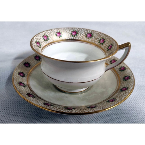 9 - Aynsley floral decorated part tea set. Pattern No.3122.