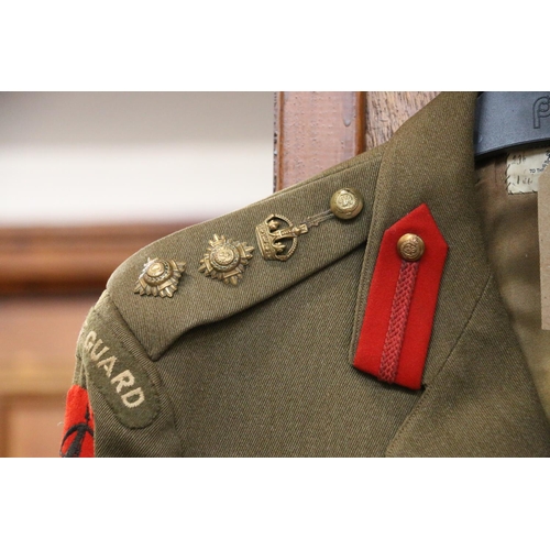 780 - British army uniform, a khaki green jacket with Hawkes & Co Ltd of London label penned '236 G H ... 