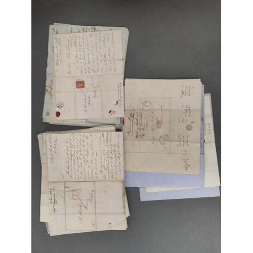 116 - Postal History - Stamped Letters.  1840-1870. Original lot of complete letters posted to Alnwick, No... 