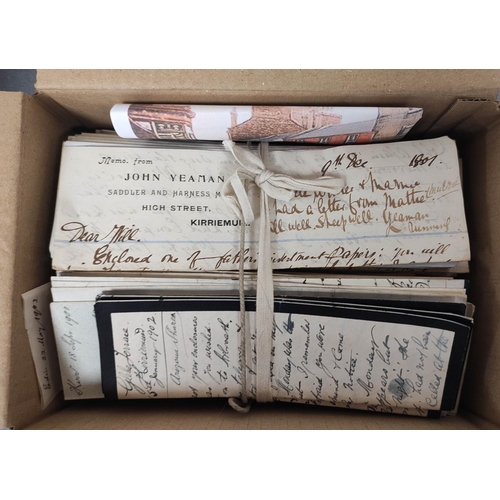 118 - Documents - Kirriemuir - Forfar - Scotland - Yeaman Family.  1901-1907. A bundle of correspondence, ... 