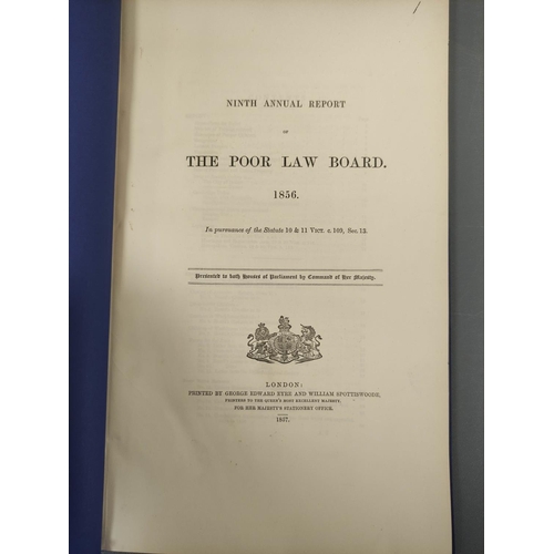 19 - The Poor Law Board.  Ninth Annual Report and Eighteenth Annual Report. 2 vols. Rebound blu... 