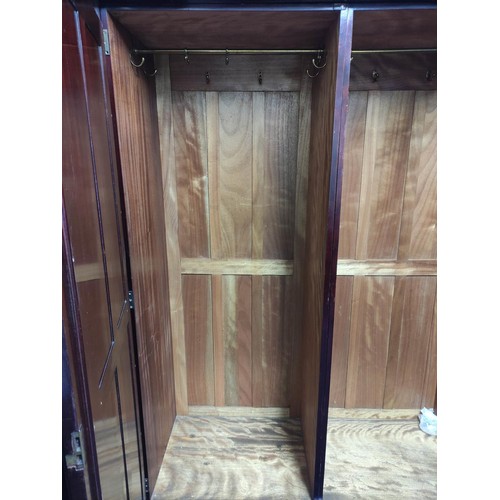 514 - Victorian mahogany two door wardrobe, 138cm.