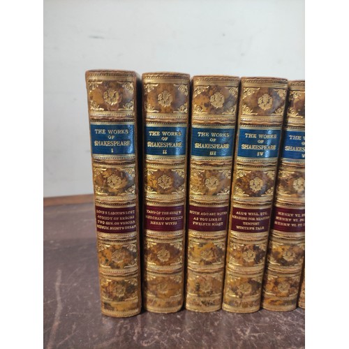 7 - SHAKESPEARE WILLIAM.  The Works. 12 vols. A nice set in marbled calf with gilt backs. t.e.g. Times B... 