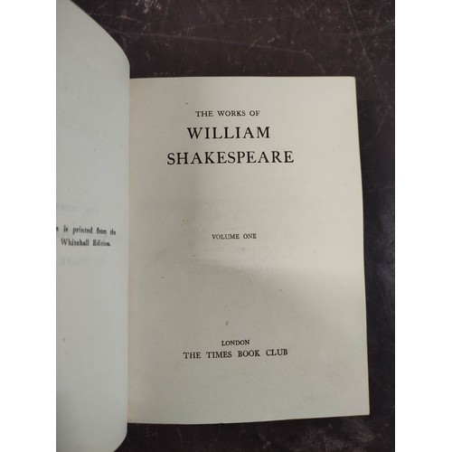 7 - SHAKESPEARE WILLIAM.  The Works. 12 vols. A nice set in marbled calf with gilt backs. t.e.g. Times B... 